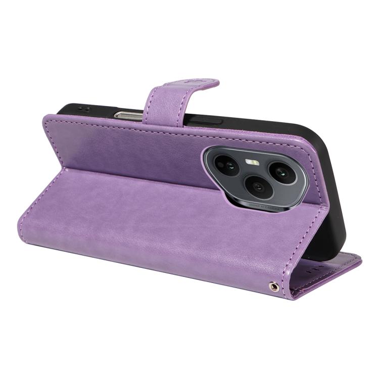For Honor 400 Pro Global 160.8mm Cat and Bee Embossed Flip Leather Phone Case