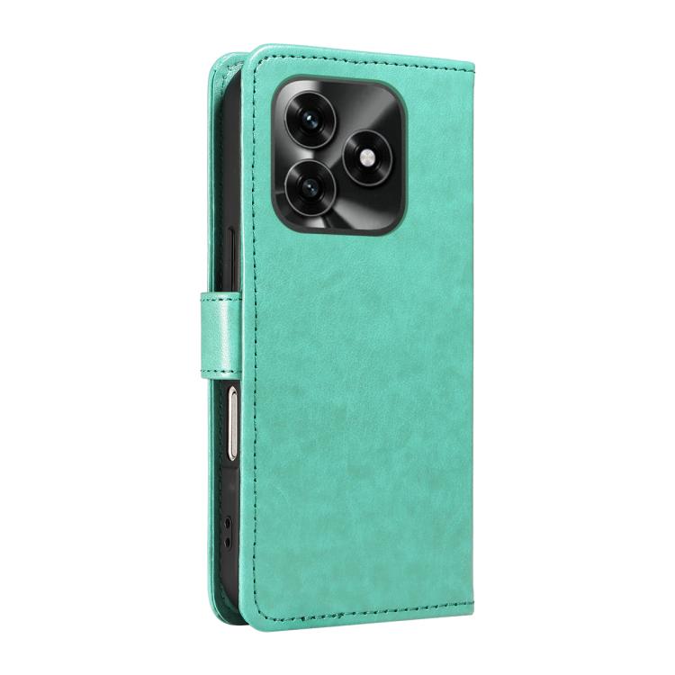 For Honor X5c Plus Cat and Bee Embossed Flip Leather Phone Case