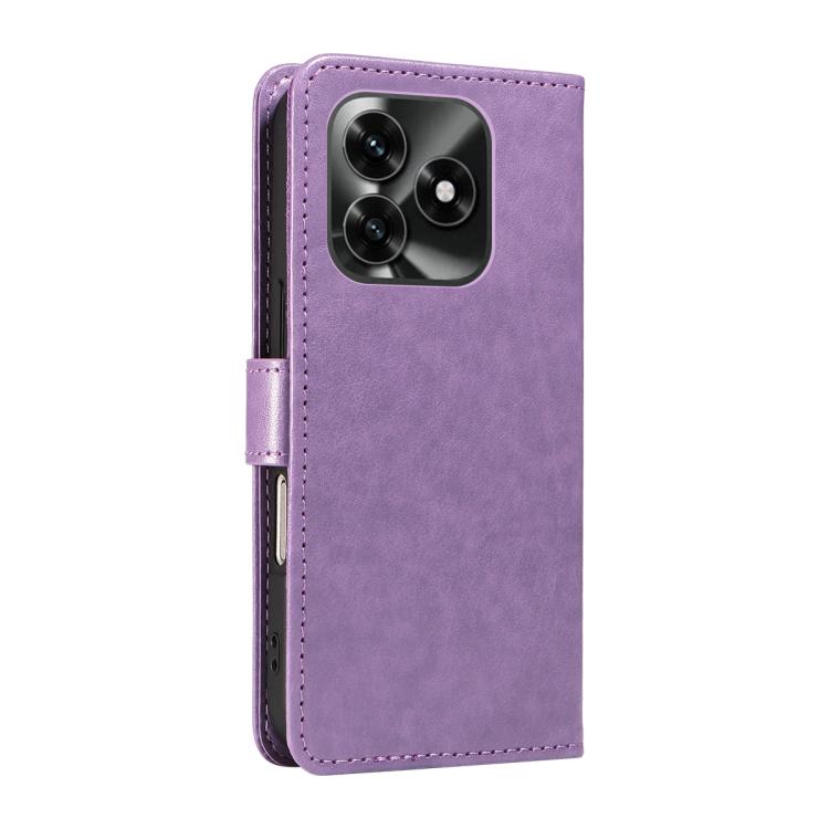 For Honor X5c Plus Cat and Bee Embossed Flip Leather Phone Case