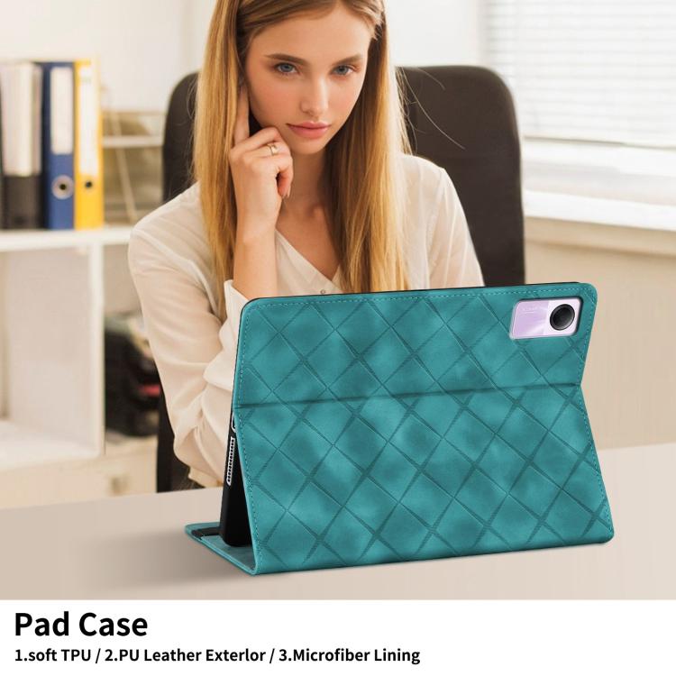For Xiaomi Redmi Pad SE 11 2023 Rhombus Embossed Leather Smart Tablet Case