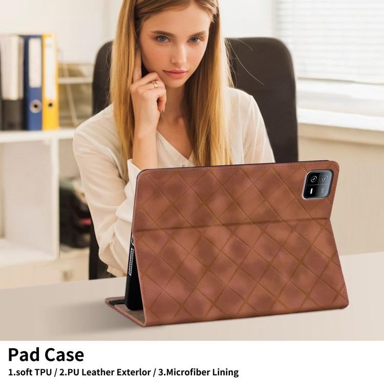 For Xiaomi Pad 6 / 6 Pro Rhombus Embossing Leather Tablet Case
