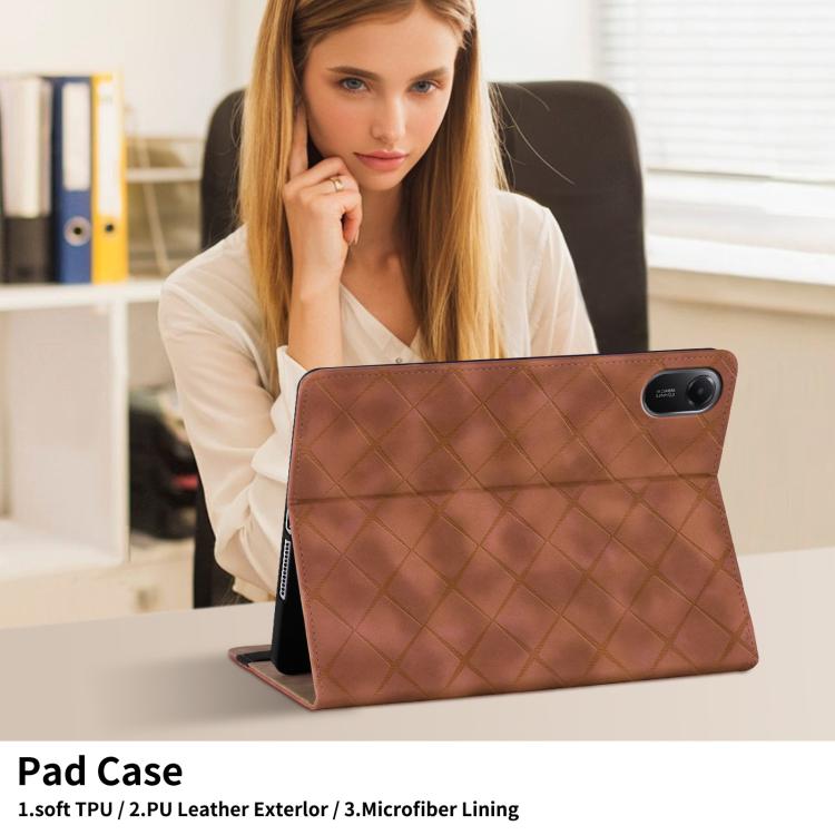 For Xiaomi Redmi Pad 2 Rhombus Embossing Leather Tablet Case