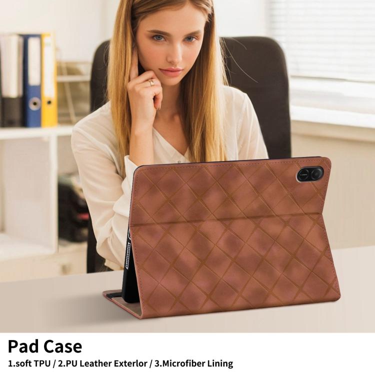 For Honor Pad X8a / X9 2024 Rhombus Embossing Leather Tablet Case