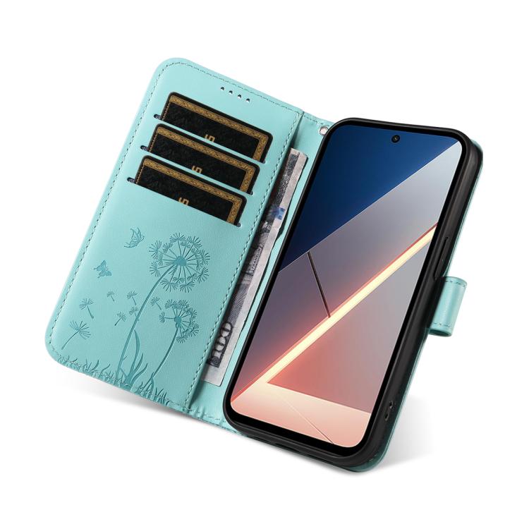 For Xiaomi Poco M7 4G 169mm Dandelion Embossed Pattern Flip Leather Phone Case