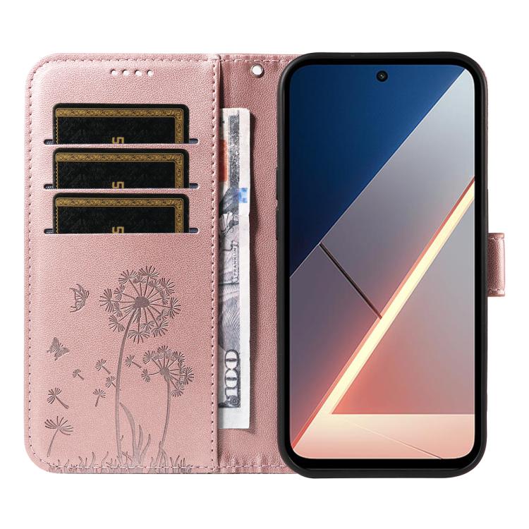 For Xiaomi Poco M7 4G 169mm Dandelion Embossed Pattern Flip Leather Phone Case