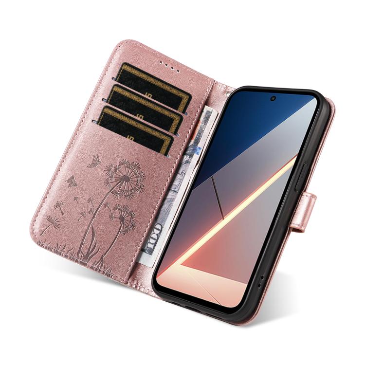 For Xiaomi Poco M7 4G 169mm Dandelion Embossed Pattern Flip Leather Phone Case