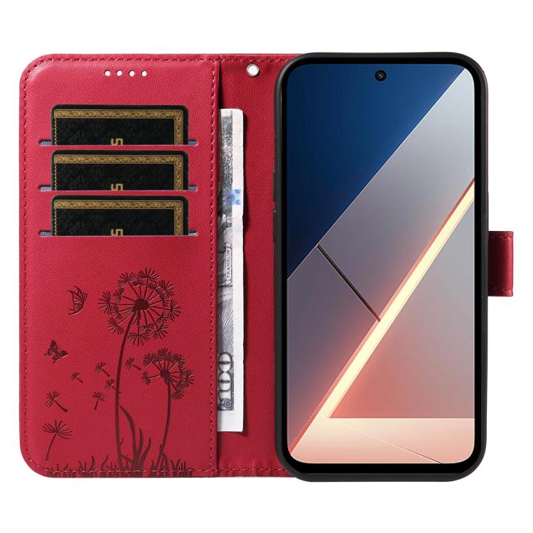 For Xiaomi Poco M7 4G 169mm Dandelion Embossed Pattern Flip Leather Phone Case