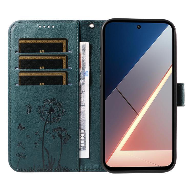 For Xiaomi Poco M7 4G 171mm Dandelion Embossed Pattern Flip Leather Phone Case