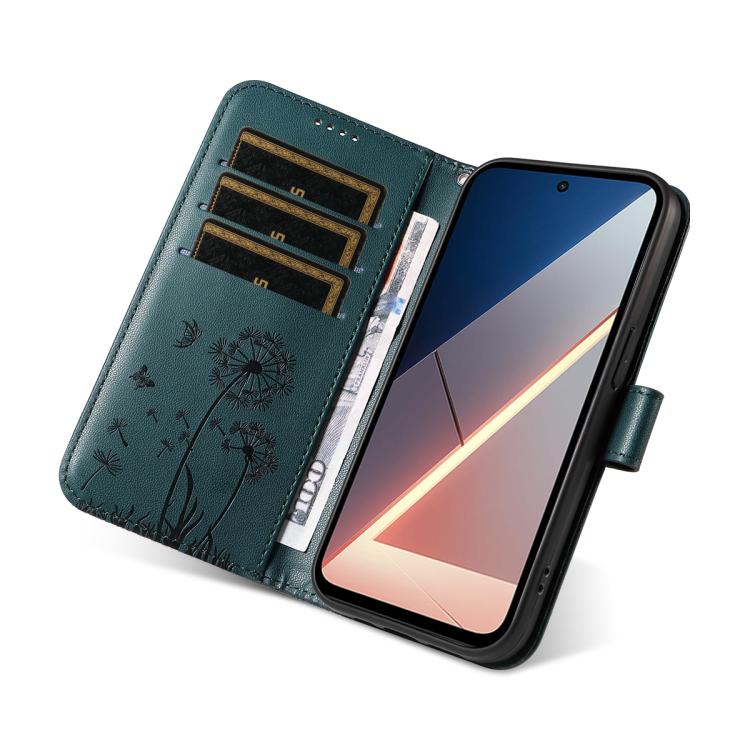 For Xiaomi Poco M7 4G 171mm Dandelion Embossed Pattern Flip Leather Phone Case