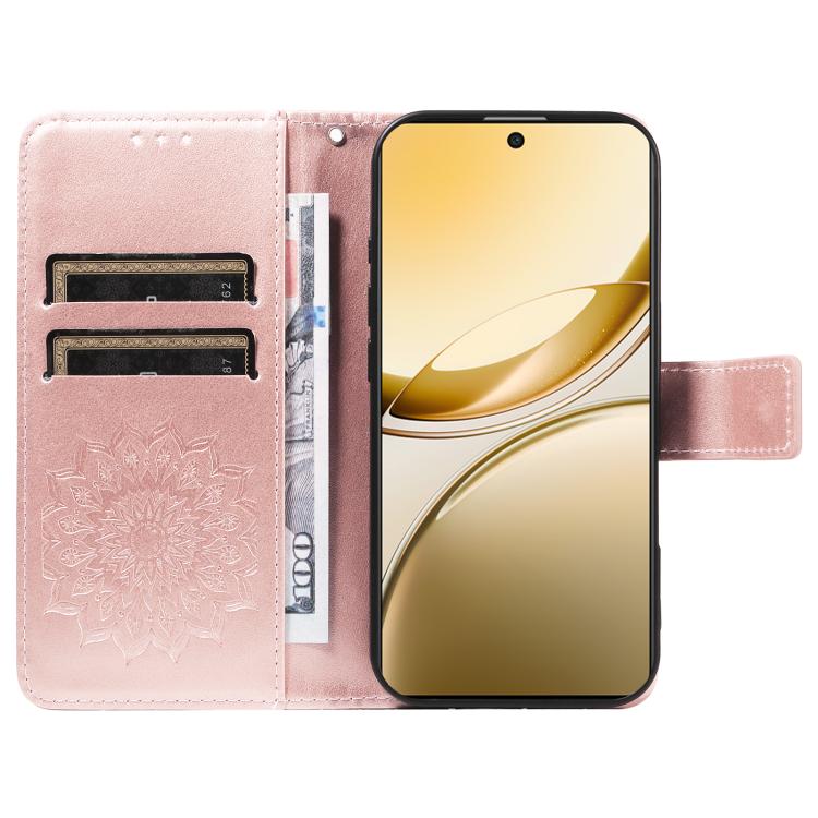 For vivo V50 5G Global Embossed Sunflower Pattern Flip Leather Phone Case