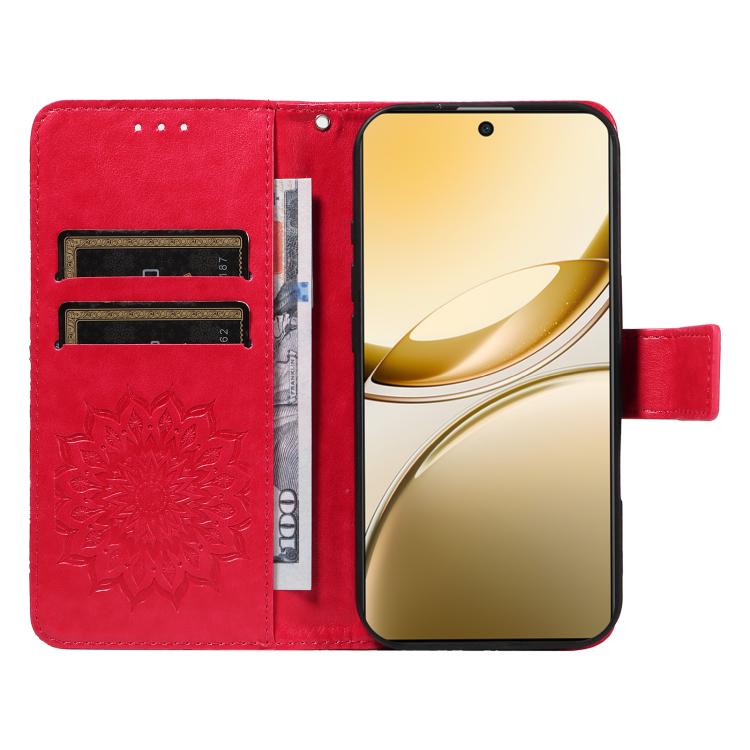 For vivo V50 5G Global Embossed Sunflower Pattern Flip Leather Phone Case