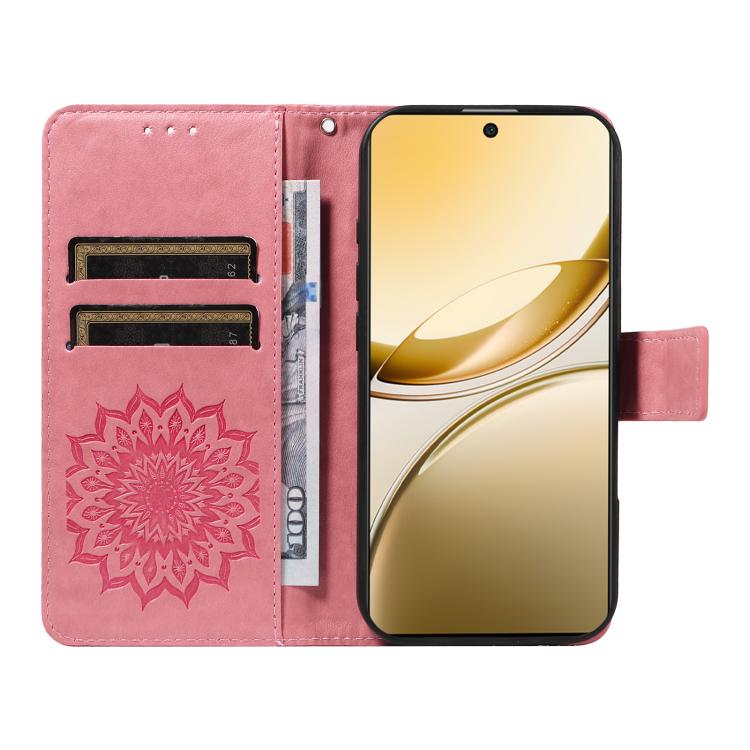 For vivo V50 5G Global Embossed Sunflower Pattern Flip Leather Phone Case