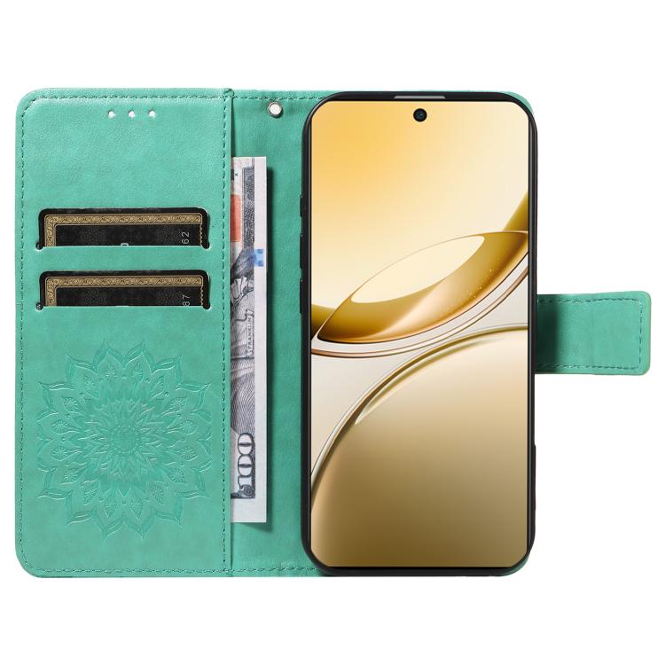 For vivo V50 5G Global Embossed Sunflower Pattern Flip Leather Phone Case
