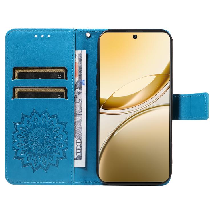 For vivo V50 5G Global Embossed Sunflower Pattern Flip Leather Phone Case