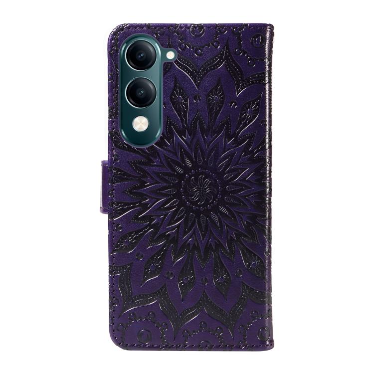 For vivo Y29S 5G / Y04 Embossed Sunflower Pattern Flip Leather Phone Case