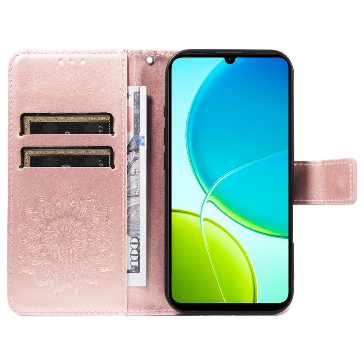 For vivo Y29S 5G / Y04 Embossed Sunflower Pattern Flip Leather Phone Case