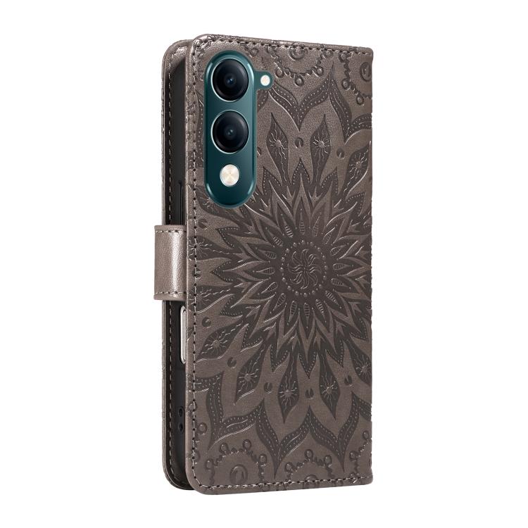For vivo Y29S 5G / Y04 Embossed Sunflower Pattern Flip Leather Phone Case