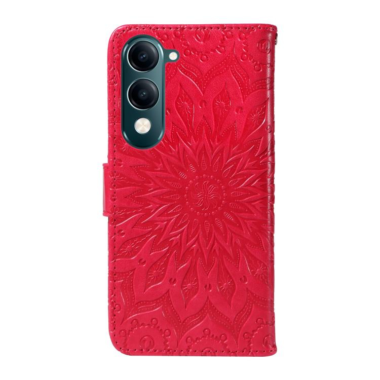 For vivo Y29S 5G / Y04 Embossed Sunflower Pattern Flip Leather Phone Case