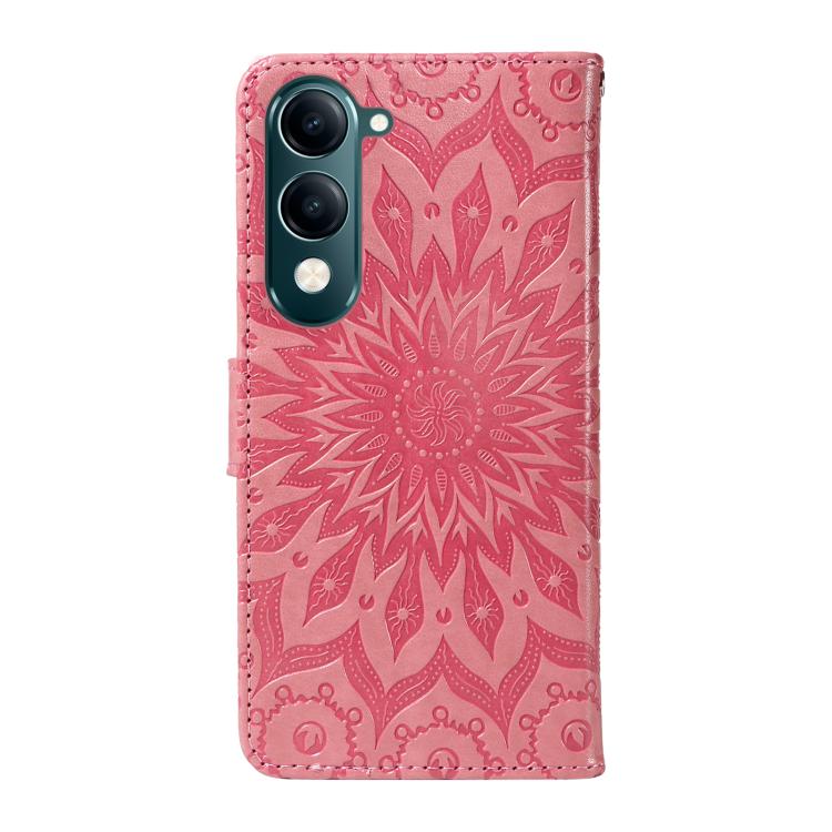 For vivo Y29S 5G / Y04 Embossed Sunflower Pattern Flip Leather Phone Case