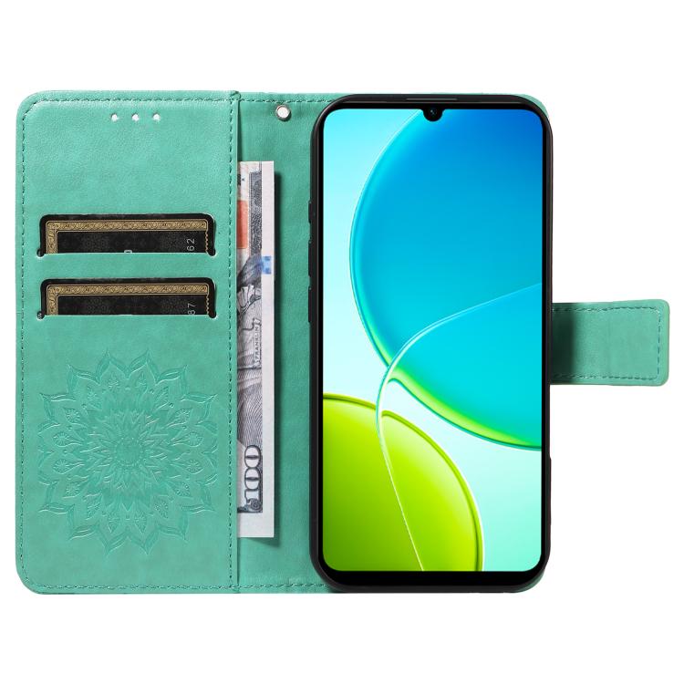 For vivo Y29S 5G / Y04 Embossed Sunflower Pattern Flip Leather Phone Case