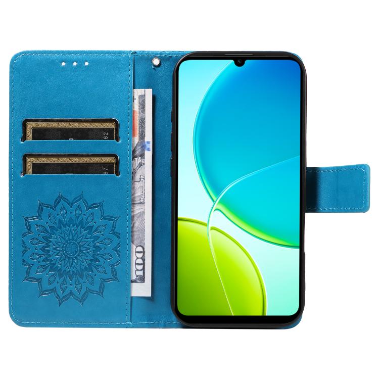 For vivo Y29S 5G / Y04 Embossed Sunflower Pattern Flip Leather Phone Case