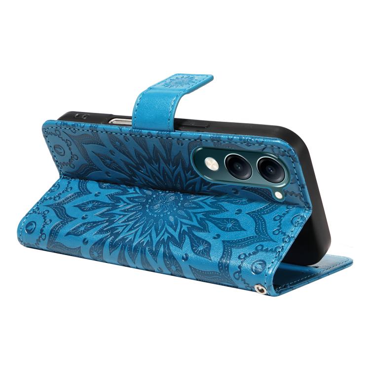 For vivo Y29S 5G / Y04 Embossed Sunflower Pattern Flip Leather Phone Case
