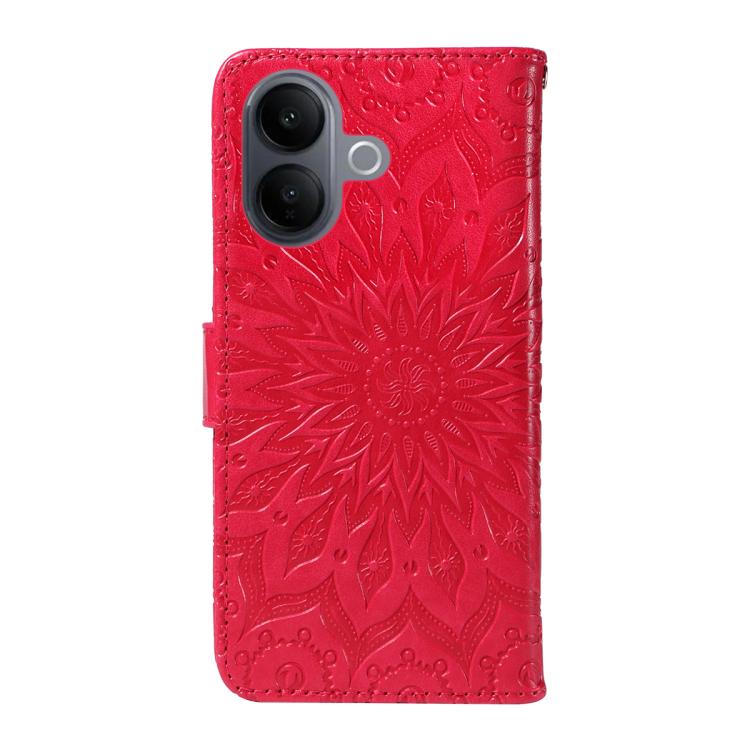 For vivo V60 Lite 4G Embossed Sunflower Pattern Flip Leather Phone Case