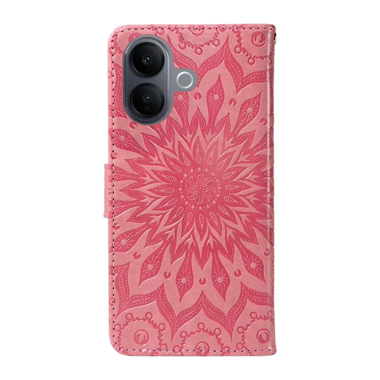For vivo V60 Lite 4G Embossed Sunflower Pattern Flip Leather Phone Case
