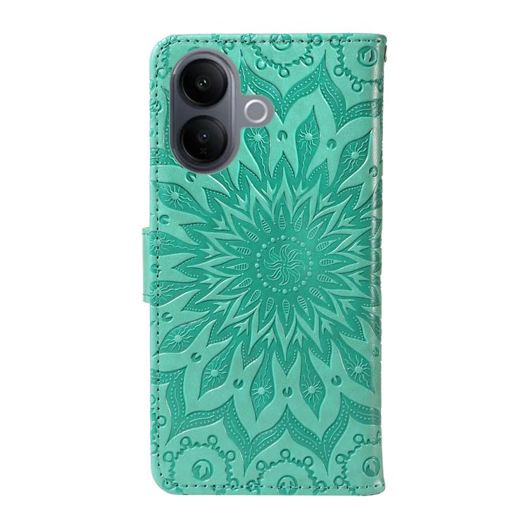 For vivo V60 Lite 4G Embossed Sunflower Pattern Flip Leather Phone Case