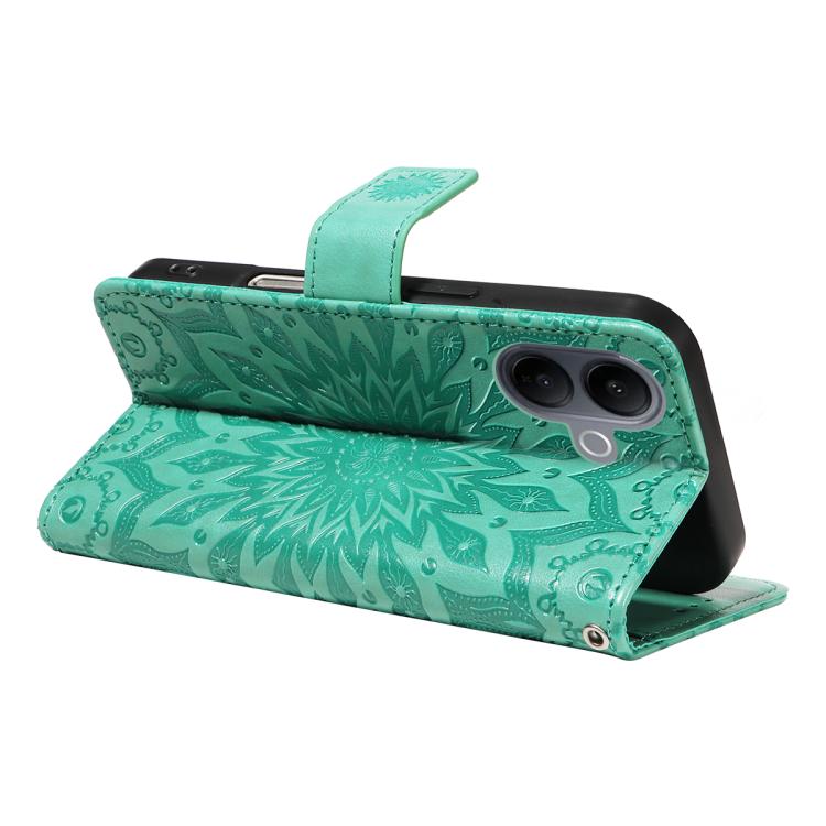 For vivo V60 Lite 4G Embossed Sunflower Pattern Flip Leather Phone Case