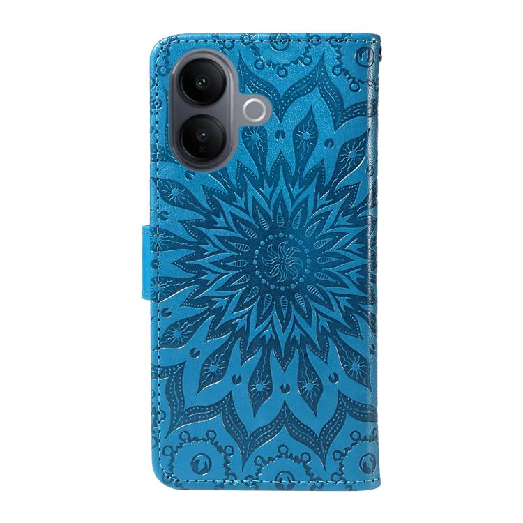 For vivo V60 Lite 4G Embossed Sunflower Pattern Flip Leather Phone Case