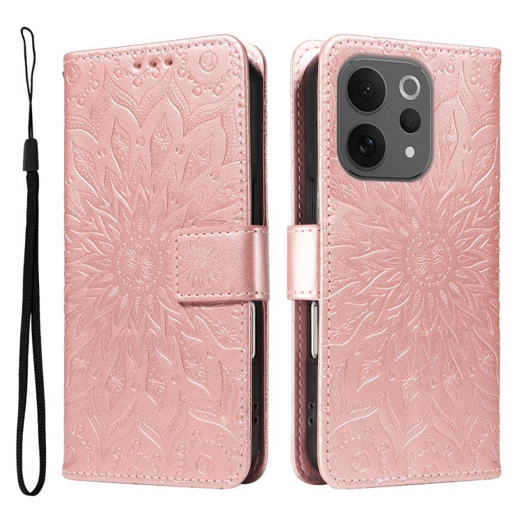 For vivo V70 5G Global / V70 Elite 5G Embossed Sunflower Pattern Flip Leather Phone Case