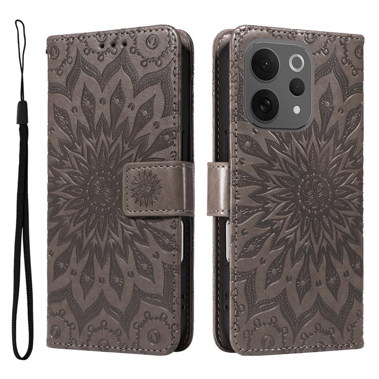 For vivo V70 5G Global / V70 Elite 5G Embossed Sunflower Pattern Flip Leather Phone Case