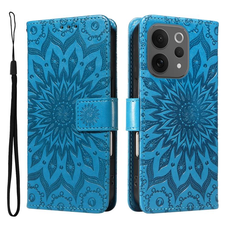 For vivo V70 5G Global / V70 Elite 5G Embossed Sunflower Pattern Flip Leather Phone Case