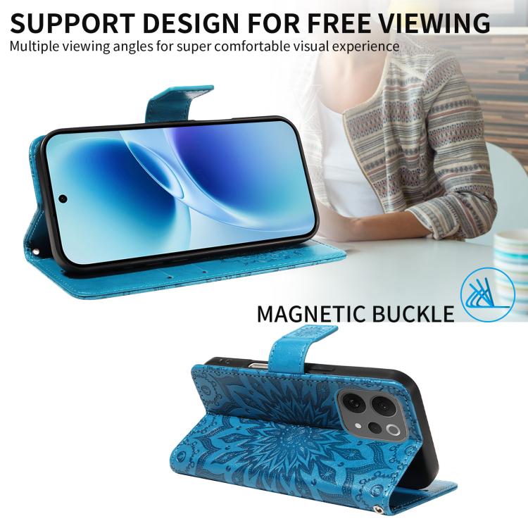 For vivo V70 5G Global / V70 Elite 5G Embossed Sunflower Pattern Flip Leather Phone Case