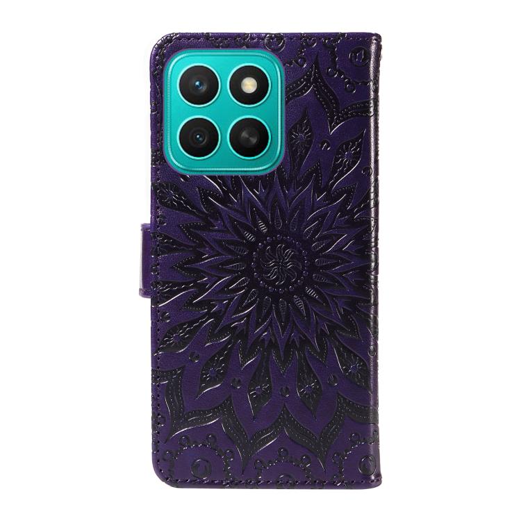 For Honor X8C 4G Global Embossed Sunflower Pattern Flip Leather Phone Case