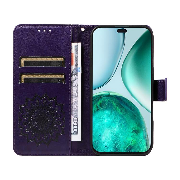 For Honor X8C 4G Global Embossed Sunflower Pattern Flip Leather Phone Case