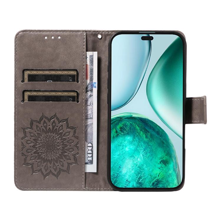For Honor X8C 4G Global Embossed Sunflower Pattern Flip Leather Phone Case