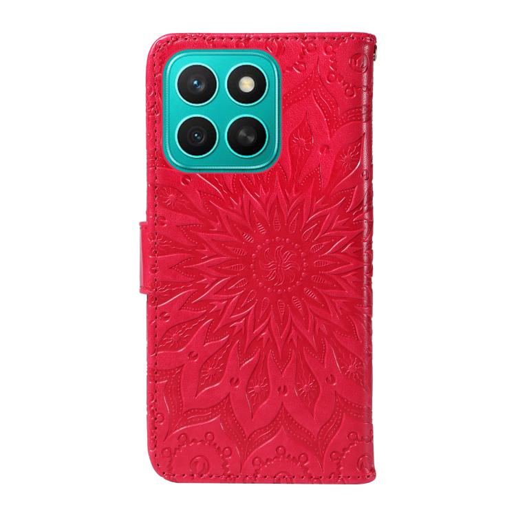 For Honor X8C 4G Global Embossed Sunflower Pattern Flip Leather Phone Case