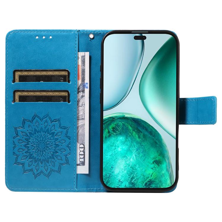 For Honor X8C 4G Global Embossed Sunflower Pattern Flip Leather Phone Case