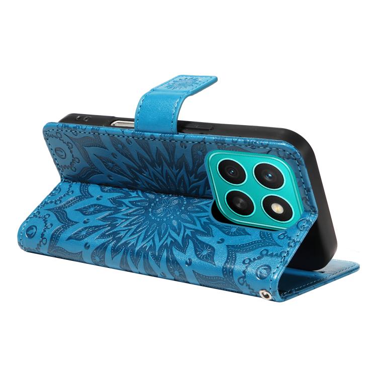 For Honor X8C 4G Global Embossed Sunflower Pattern Flip Leather Phone Case