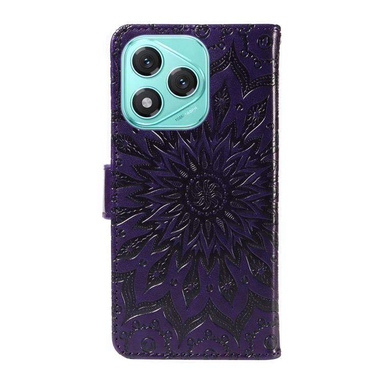 For Honor 400 Lite Global Embossed Sunflower Pattern Flip Leather Phone Case