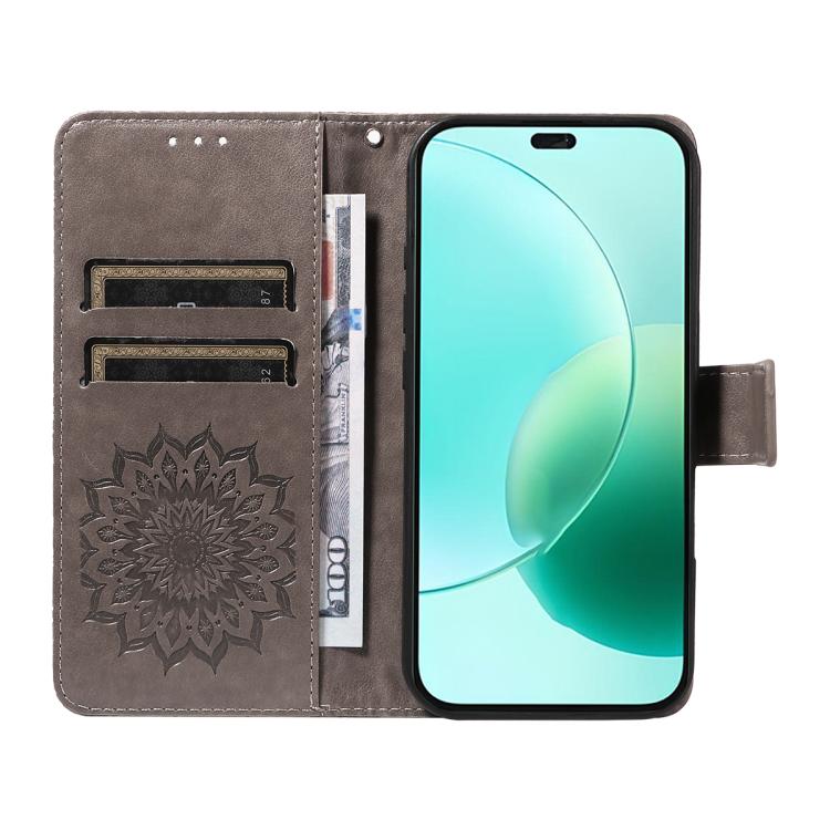 For Honor 400 Lite Global Embossed Sunflower Pattern Flip Leather Phone Case
