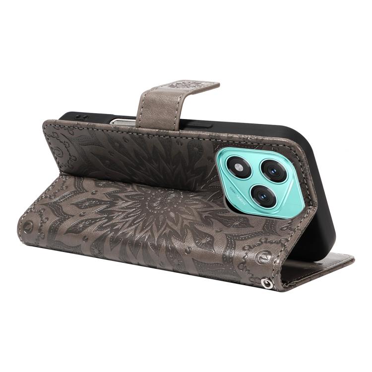 For Honor 400 Lite Global Embossed Sunflower Pattern Flip Leather Phone Case