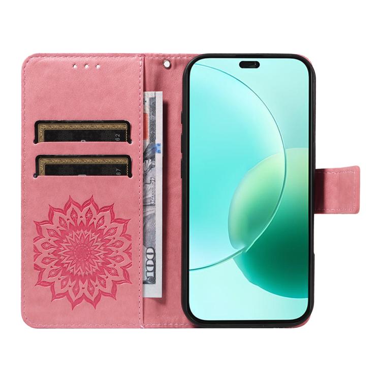 For Honor 400 Lite Global Embossed Sunflower Pattern Flip Leather Phone Case