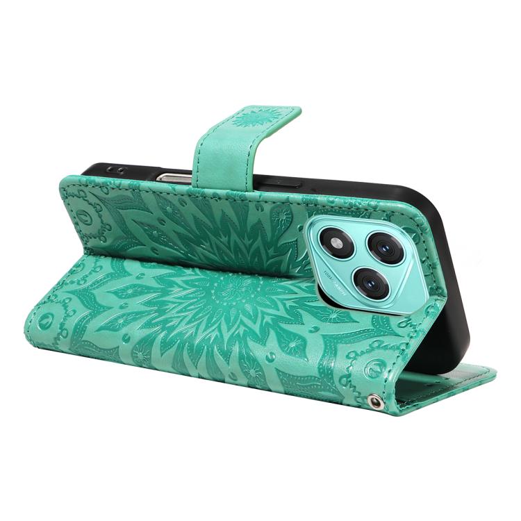 For Honor 400 Lite Global Embossed Sunflower Pattern Flip Leather Phone Case