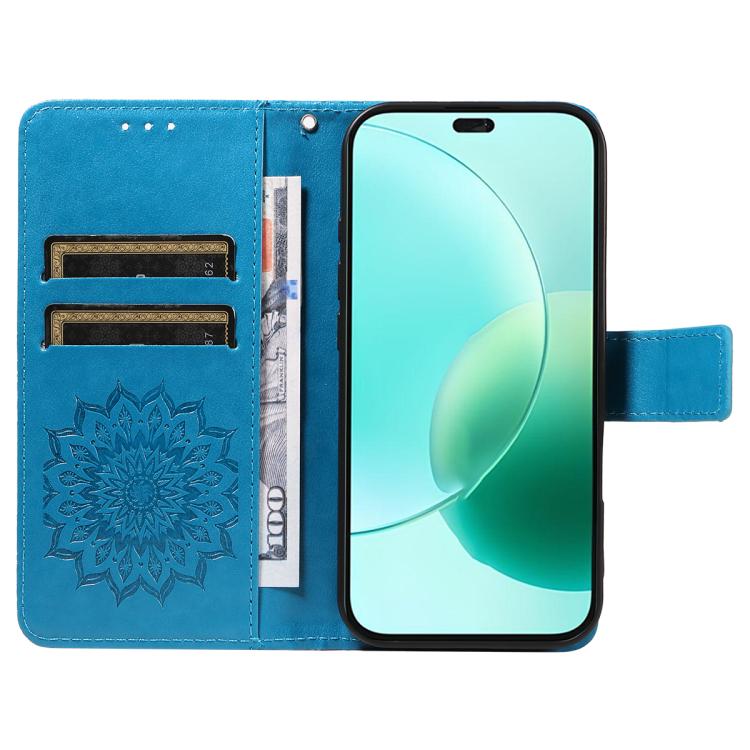 For Honor 400 Lite Global Embossed Sunflower Pattern Flip Leather Phone Case