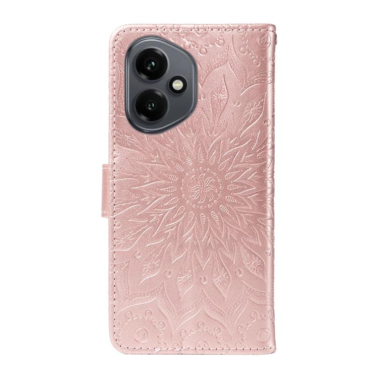 For Honor 400 Global 156.5mm Embossed Sunflower Pattern Flip Leather Phone Case