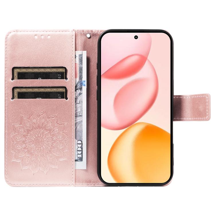 For Honor 400 Global 156.5mm Embossed Sunflower Pattern Flip Leather Phone Case