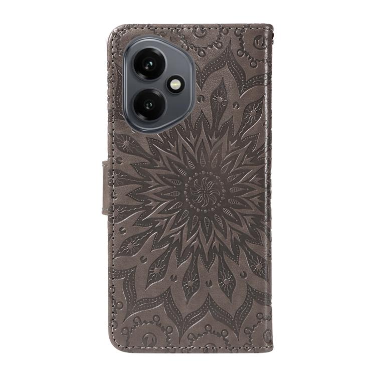 For Honor 400 Global 156.5mm Embossed Sunflower Pattern Flip Leather Phone Case